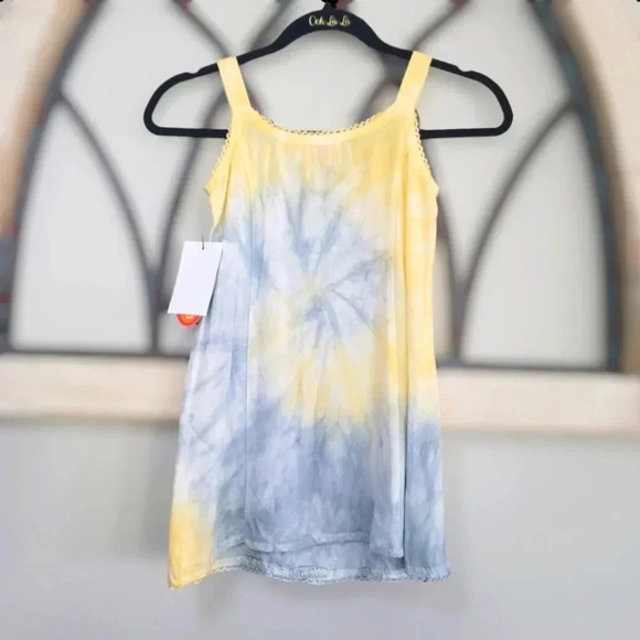 *NWT* Raya Sun Girls Yellow And Blue Tye Dye Tank Top Size S - Picture 5 of 5